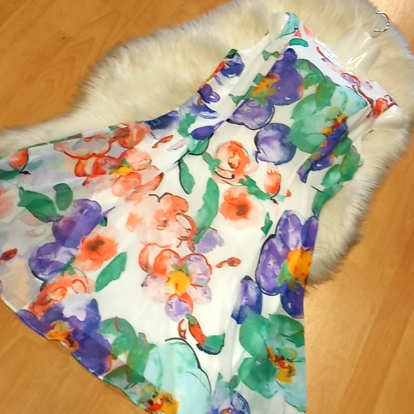 DKNY Crepe Floral Midi Dress - Picture 7 of 13